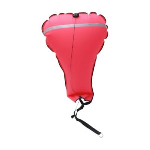 Einsetzbarer Hebesack für professionelles Tauchen und Wassersport, Rettungsboje, Auftriebskörper, Tauchzubehör mit Ablassventil, 140LBS Salvage Lift Bag, fluoreszierendes Rot