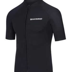 Herren Neoprenanzug, 2mm dick, mit Frontreißverschluss, ideal für Tauchen, Surfen und Schwimmen, Schwarz, Größe 3XL