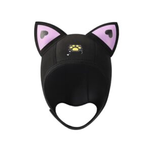 Wasserdichte Tauchkappe für Damen mit Klettverschluss und Katzenohren, ideal für Sommer und Winter zum Tauchen, Surfen und Rafting.