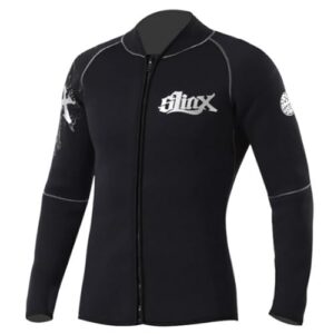 Neopren-Wetsuit-Top für Männer und Frauen, 3/5mm langarmige Jacke mit Frontreißverschluss zum Tauchen, Surfen, Kajakfahren, Schwimmen und Schnorcheln