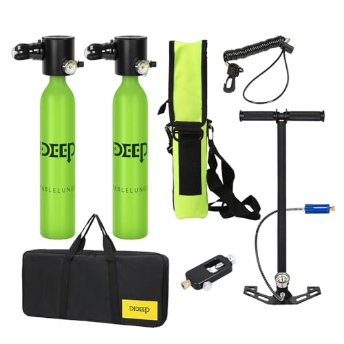 Tauchflasche 0,5L Mini Pumpe für Schnorcheln, Apnoetauchen und Notfall-Backup