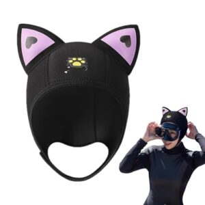 Taucherhaube mit 3 mm Neopren-Material im Katzen-Stil, Thermo-Schwimmkappe und isoliertem Tauchschutz für eine bequeme Unterwassererfahrung.