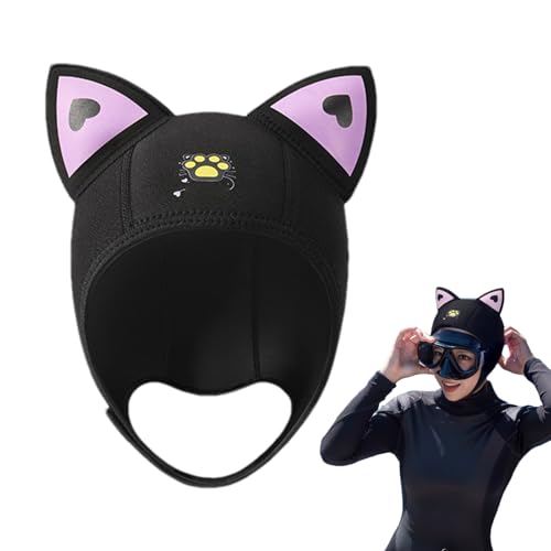 Taucherhaube mit 3 mm Neopren-Material im Katzen-Stil, Thermo-Schwimmkappe und isoliertem Tauchschutz für eine bequeme Unterwassererfahrung.