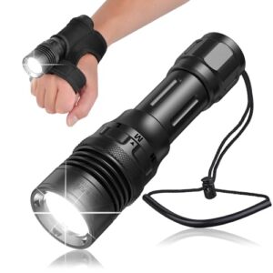 ULTRAFIRE 3350 Lumen Wiederaufladbare Tauchlampe, 3 Modi Taucher Taschenlampe mit Magnetische Drehschalter, IPX8 Wasserdicht, Eingebauter USB-C-Ladeanschluss