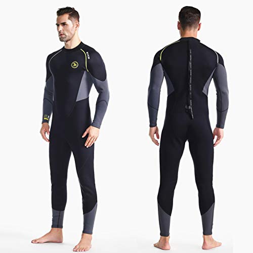ZCCO Herren Neoprenanzug - Ganzkörper-Tauchanzug, schwarz, XL. Ultra Stretch-Nebenfläche für beste Wärmeisolierung und Flexibilität.
