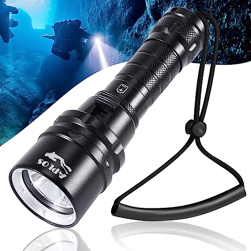 Wasserdichte Tauchlampe mit 2000 Lumen Licht, professionell für Unterwasser-Aktivitäten geeignet, wiederaufladbar und sicher