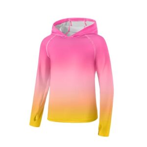 UV-Shirt für Mädchen, Sonnenhose für Kinder mit hochwertigem UV-Schutz, leichter Sommeranblick, Schwimmanzug mit Kapuze und Daumenloch, perfekt für Surfen und Spielen im Freien