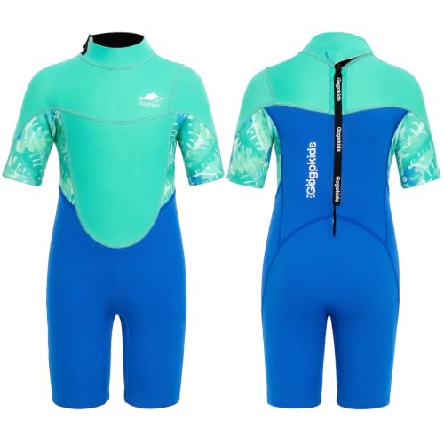 Gogokids Kinder Neoprenanzug Shorty 2,5mm Wetsuit für Jungen & Mädchen - Perfekt für alle Wasseraktivitäten! - Mit 2,5 mm Materialstärke und Rückenreißverschluss