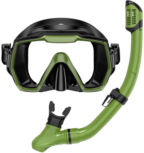 Schnorchelset für Erwachsene mit Anti-Beschlag-Maske, Schnorchel und Panoramablick