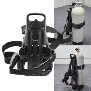 Hoppipola Verstellbarer Tauchflaschenhalter für Rucksäcke 7-12l Sauerstoffflaschen, hochfestes Nylon, sichere Halterung für Freizeit- und Berufstaucher Schwarz. Der Hoppipola Verstellbarer Tauchflaschenhalter ist ideal für Freizeit- und Berufstaucher. Durch das verstellbare Design passt der Halter an alle Flaschengröße und bietet einen sicheren Halt, unabhängig von der Körpertypus.