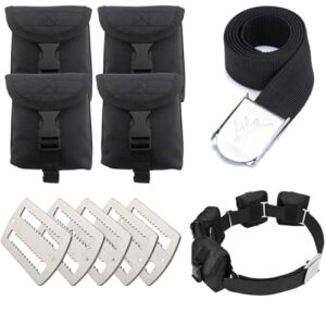 Komfortable und robuste Tauchgewichtsgurthose mit 4 abnehmbaren Taschen, Schnellverschluss-Schnalle und Gewichtsbeutel für Taucher und Schnorchler