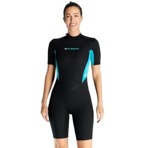 Neoprenanzug für Damen, 1.5mm dick, ideal für Tauchen, Spearfishing, Schnorcheln und Surfen, wärmender Neoprenanzug mit Rückenreißverschluss