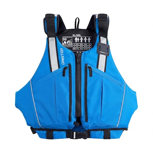 Verstellbare Auftriebsweste mit Reflexstreifen und flexiblen Armausschnitten für Schwimmen, Kajakfahren, Angeln und Bootssport