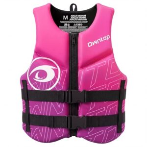 Vibrante rosafarbene Schwimmweste für Erwachsene aus leichtem Neopren, ideal für SUP, Kajak, Paddeln oder Angeln