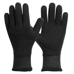 QKURT 3mm Neoprenhandschuhe, Thermohandschuhe Anti-Rutsch-Handschuhe Elastische Tauchhandschuhe für Männer Frauen Tauchen, Surfen, Kajakfahren, Schnorcheln, Segeln, Bootfahren