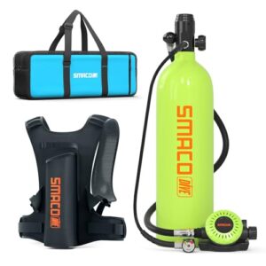SMACO S700 Plus Mini Tauchflasche 2L Sauerstoffflasche für Unterwasseratmung, tragbare Tauchen Sauerstofftank Lung Air Tank für Notfallrettung Bootsreinigung