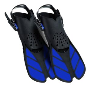 Unisex Schnorchel Flossen für Erwachsene, flexibel einstellbar, PP+TPR Material, blau, L/XL Größe