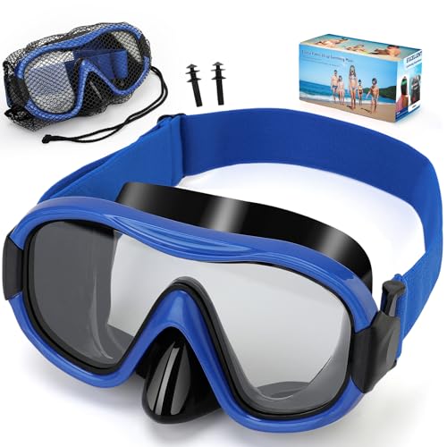 Hochwertige Taucherbrille für Erwachsene mit Stoffband, Schwimmbrille für verschiedene Kopfformen, verstellbarer Nasenschutz und verbesserte 3D-Konstruktion.