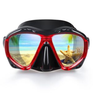 Taucherbrille mit Anti-Nebel-Schnorchelmaske und gehärtetem Glas für Erwachsene zum Schnorcheln und Schwimmen