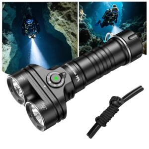 Tauchlampe mit 6000 Lumen Lichtstärke, wasserdicht bis 100 Meter, Dual-Head-Design für Spot- und Flutlicht