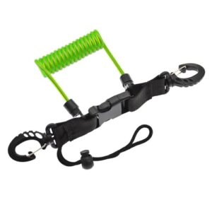 Zanthicia Anti Verlust Spiral Lanyard zum Tauchen, Sicherheitsnotfallwerkzeug aus Edelstahl mit Schnellverschluss Schnallengriff, Sicherheitsgurt Leine, Transparentes Grün