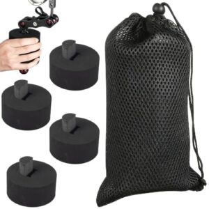 Auftriebskörper für Unterwasserkamera, 4er Set mit Schwarz, 117g Auftrieb pro Block, Ø 6,5cm Schwimmkörper, Tauch-Auftriebsarm, inkl. Netzbeutel