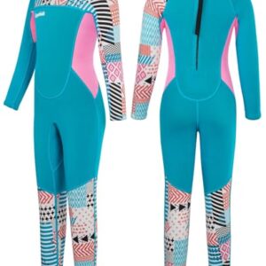 Gogokids Langarm-Neoprenanzug für Kinder, 2.5mm Neopren UV-Badeanzug mit Rückenreißverschluss, Thermo Neopren-Anzug für Mädchen und Jungen zum Schwimmen, Surfen, Tauchen