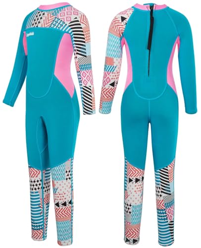 Gogokids Langarm-Neoprenanzug für Kinder, 2.5mm Neopren UV-Badeanzug mit Rückenreißverschluss, Thermo Neopren-Anzug für Mädchen und Jungen zum Schwimmen, Surfen, Tauchen