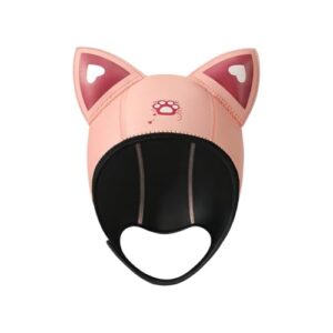 Wasserdichte Tauchkappe für Damen mit Klettverschluss und Katzenohren, ideal für Sommer und Winter zum Tauchen, Surfen und Rafting