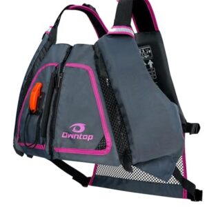 Schwimmweste Erwachsene mit Mesh-Rücken, Signalpfeife und großen Taschen. Hervorragender Auftrieb. Einstellbare Auftriebswesten. Leichte Schwimmhilfe für Kajak, Angeln, Paddeln.