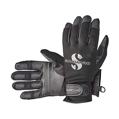 Scubapro Tropic Tauchhandschuh, 1,5 mm Neopren, Unisex, Größe M, Schwarz - Tauchen und Schnorcheln mit Komfort