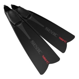 SEAC Talent Flossen, schwarz, Größe 43/44, ideal für Taucher mit Neoprensocken von 2,5 mm