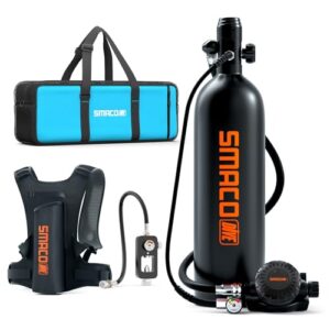 SMACO Mini Tauchflasche 2L Sauerstoffflasche zum Tauchen, tragbar für Unterwasseratmung und Notfallrettung