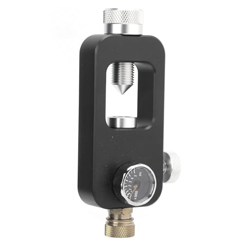Tauchadapter mit integriertem 8mm Manometer für sicheres Nachfüllen von Sauerstoffflaschen in Tauchbasen oder unterwegs. Kompatibel mit gängigen 0,5L- und 1L-Flaschen.