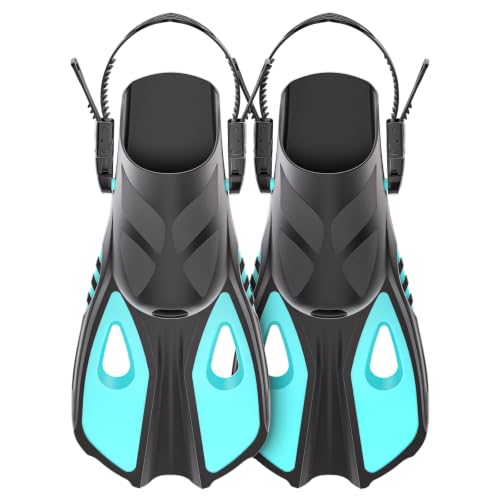Hochwertige Schnorchelflossen für Erwachsene, Damen und Jugendliche mit schmalen bis mittleren Fußgrößen, verstellbares Fersenband, stabile Flossenblätter für effizienten Vortrieb beim Schwimmen