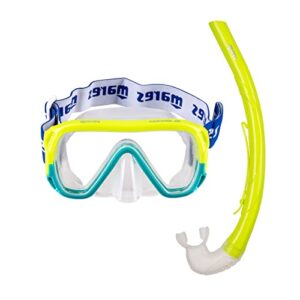 Ergonomisches und komfortables Schnorchelset für Kinder. Mares Combo Keewee Junior, Einzellinsenmaske aus Silikon, ergonomischer Schnorchel mit Silikonmundstück.