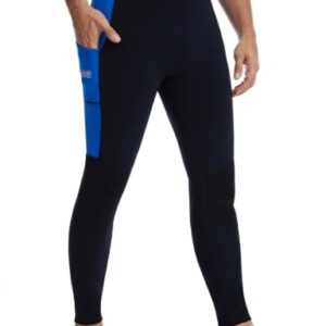 Aunua 3mm Neoprenhose für Herren, Lange Nassanzughose Black/Blue, ideal für Wasser-Sport-Aktivitäten, kratzfest und abriebfest
