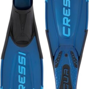 Cressi Agua Pro Schwimmflossen mit geschlossenem Fußteil, Blau, 44/45 - Effiziente und bequeme Tauch- und Schnorchelausfahrt für Wassersportler