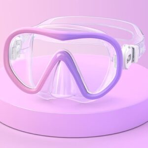 Findway Taucherbrille für Kinder, 180° HD Panorama Schnorchelmaske Schwimmbrille für Kinder mit Nasenabdeckung, Anti Nebel Anti-Leck Taucherbrille für Jugendliche 4-16 Jahre