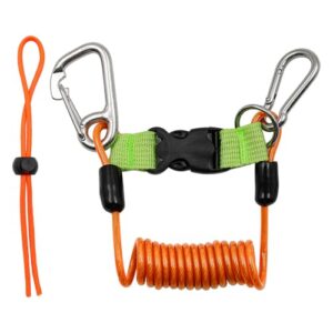 Ein hochwertiges, einziehbares Tauch-Lanyard aus Edelstahl für Tauchkameras und Tauchlicht, ideal für Unterwasser-Aktivitäten wie Fotografie und Erkundung der Tiefsee.