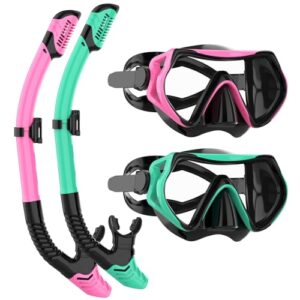 Schnorchelset für Erwachsene, Taucherbrille und Dry-Schnorchel mit Anti-Leck und Anti-Fog Funktion, geeignet für Herren und Damen