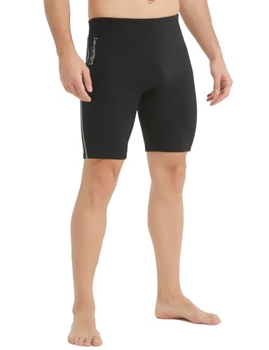 Herren Neoprenanzug Shorts 2mm Super Stretch Tauchhose, Grau, für Schwimmen, Surfen, Tauchen und Kajakfahren
