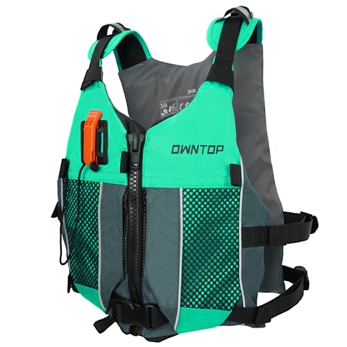 Owntop Schwimmhilfen für Erwachsene und Jugendliche mit Trinkrucksack, Pfeife und Mesh Taschen - Verstellbare Auftriebsweste - Leichte Schwimmjacke Unisex für SUP, Kajakfahren, Angeln und alle Wassersportarten