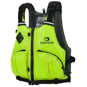 Ergonomische Schwimmweste für Erwachsene mit Trinkrucksack und Aufbewahrungsmöglichkeiten, geeignet für SUP, Kajakfahren und Angeln, leichte und verstellbare Auftriebsweste