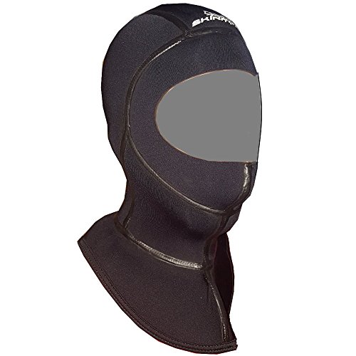 Wassersport-Kopfhaube aus 5mm Superstretch Neopren mit Thermokragen für Tauchen, Schnorcheln und Jetskisport