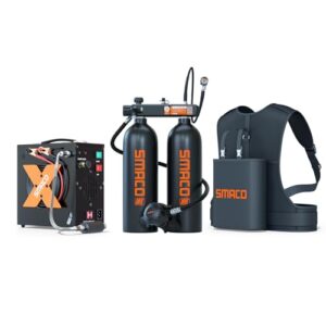 SMACO Mini-Tauchflasche 4L, leicht tragbar und hochwertig für Flachwassertauchen, Unterwasserarbeiten und Wassersportarten geeignet.