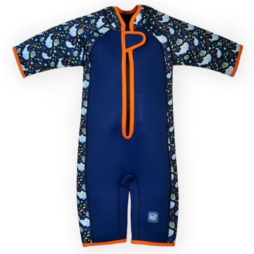 Unisex Kinder Shorty Wetsuit Badeanzug, Shark Reef, für 4-6 Jahre alte Kinder, hochwertiger Neoprenanzug mit Sonnenschutz und bequemer Trageform