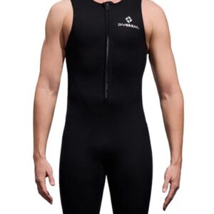 Neoprenanzug für Herren, 2mm dick, ärmellos, frontreißverschlossen, ideal für Wassersportarten wie Schnorcheln, Surfen und Tauchen