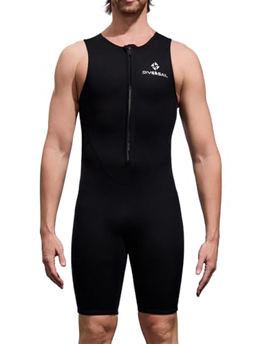 Neoprenanzug für Herren, 2mm dick, ärmellos, frontreißverschlossen, ideal für Wassersportarten wie Schnorcheln, Surfen und Tauchen