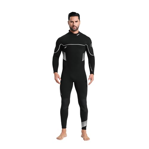 Neoprenanzug für Damen und Herren, 3/2mm kaltes Wasser, schwarz, Männergröße M